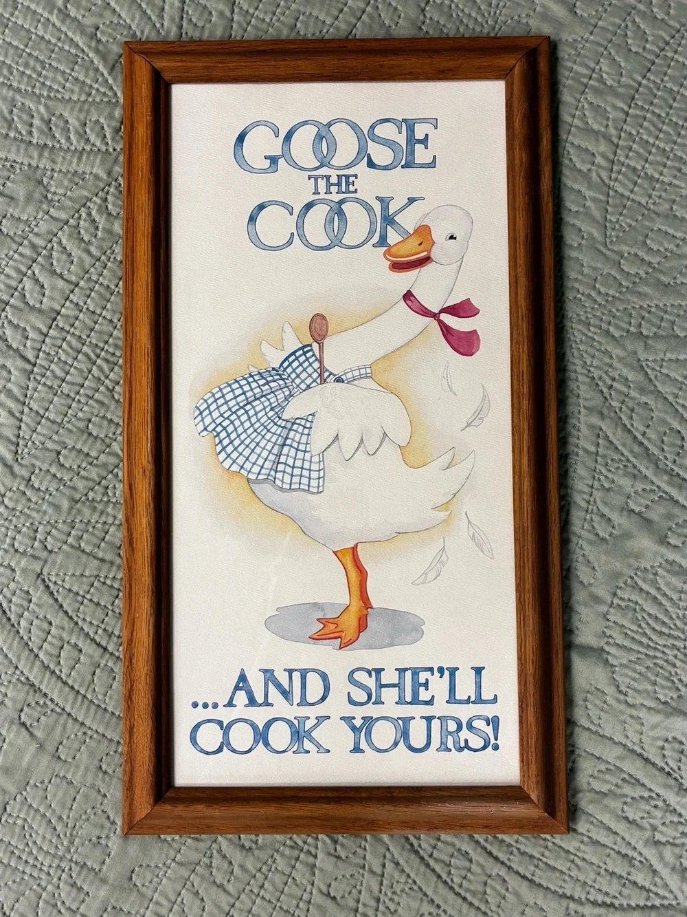 Vintage Goose The Cook Framed Wall Art - White Goose Illustration